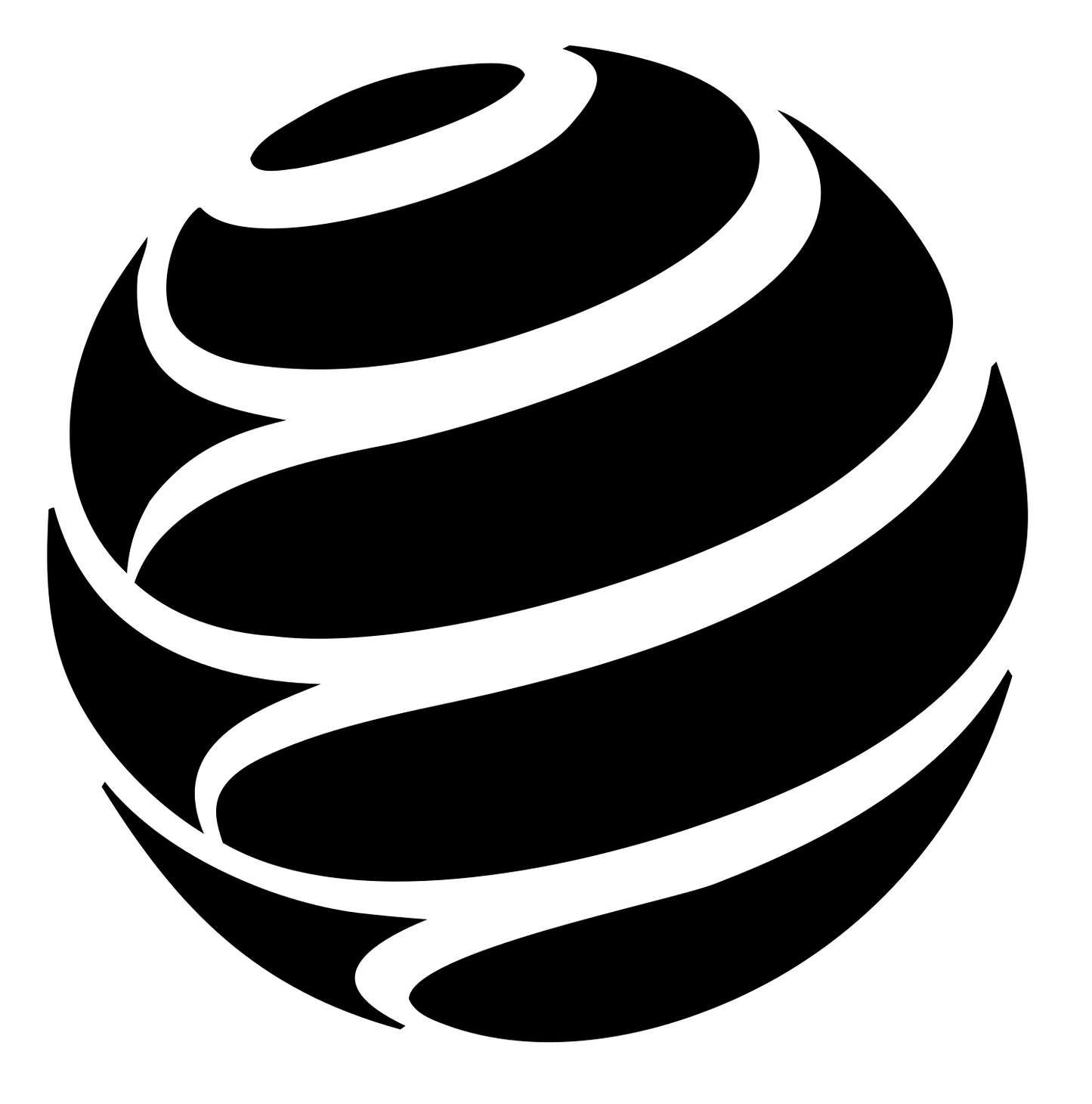 Spiral Wrapped Sphere Logo #ffffff/#000000