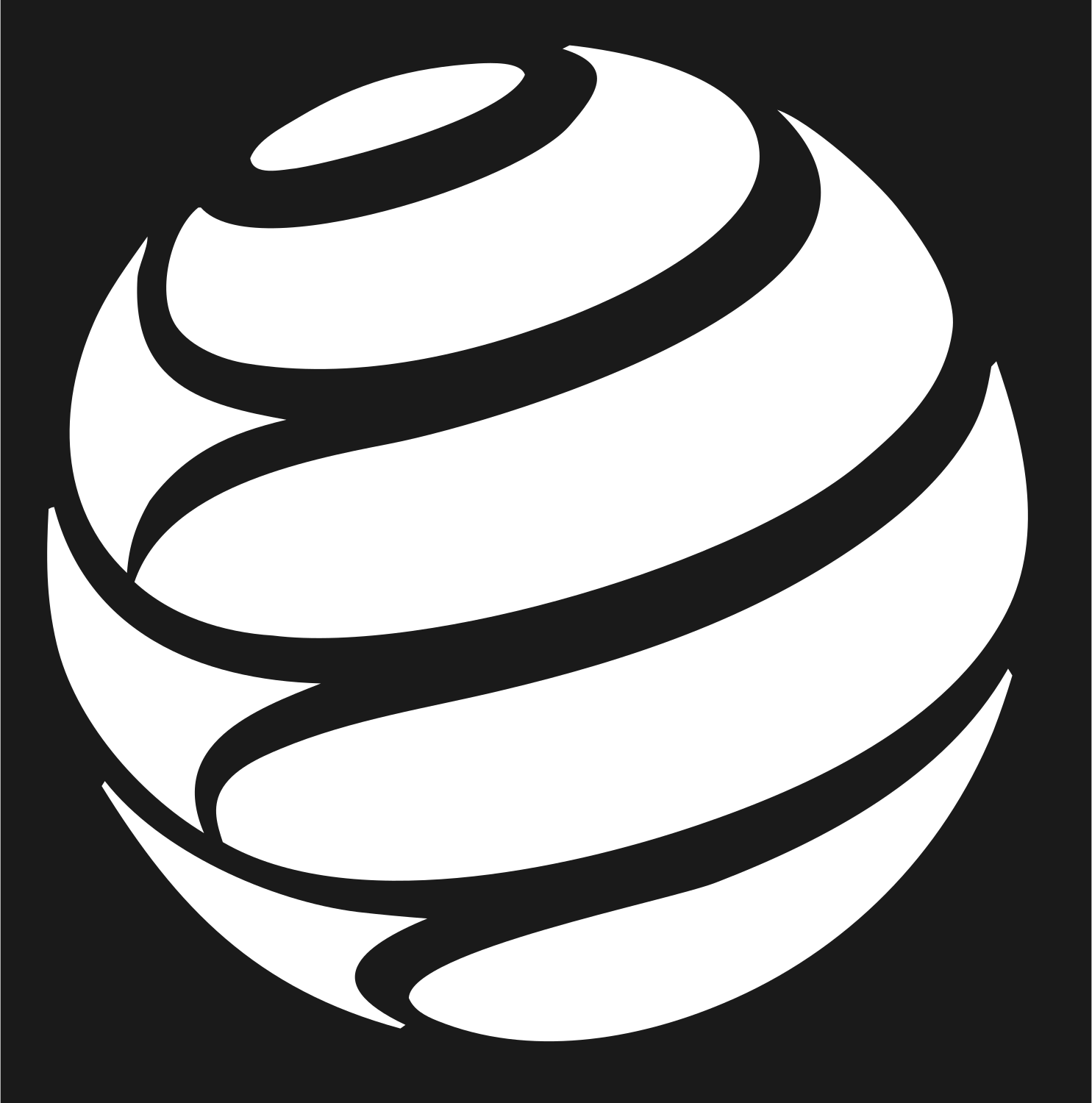 Spiral Wrapped Sphere Logo #1a1a1a/#ffffff