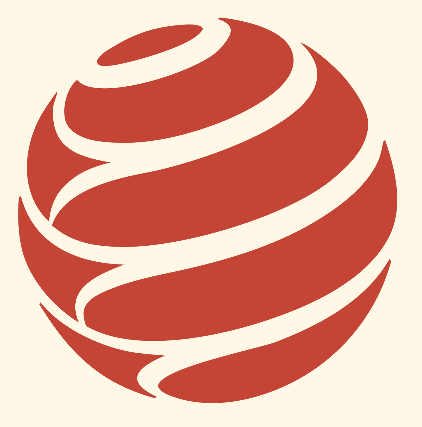 Spiral Wrapped Sphere Logo #fff8e7/#c44536