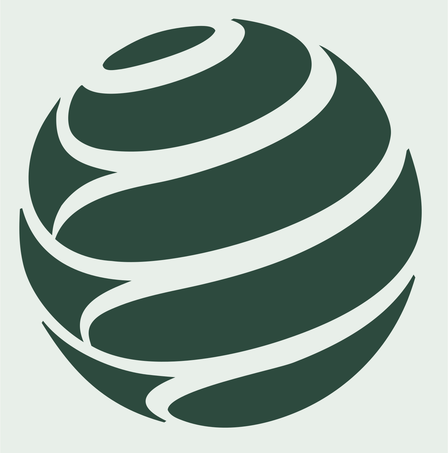 Spiral Wrapped Sphere Logo #e8efe9/#2d4a3e