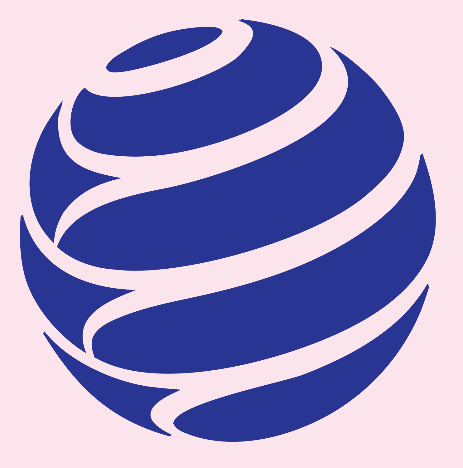 Spiral Wrapped Sphere Logo #fce4ec/#283593
