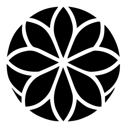 Floral Petal Golf Ball Logo #ffffff/#000000