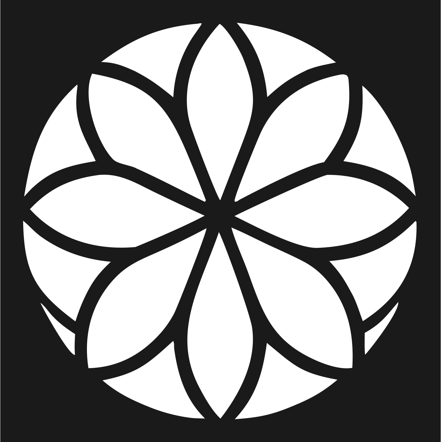Floral Petal Golf Ball Logo #1a1a1a/#ffffff