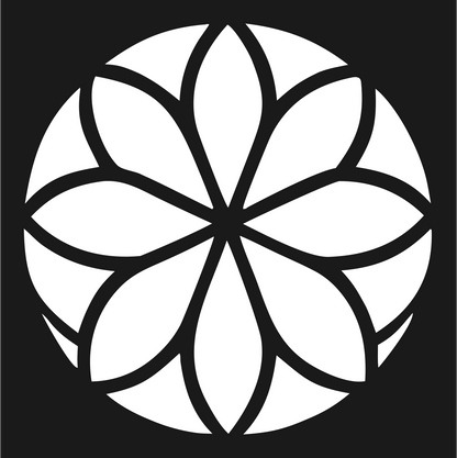 Floral Petal Golf Ball Logo #1a1a1a/#ffffff