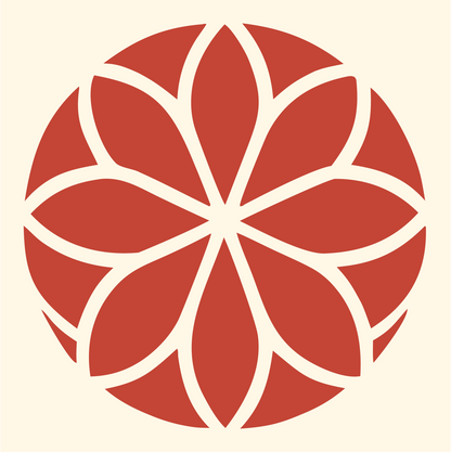 Floral Petal Golf Ball Logo #fff8e7/#c44536