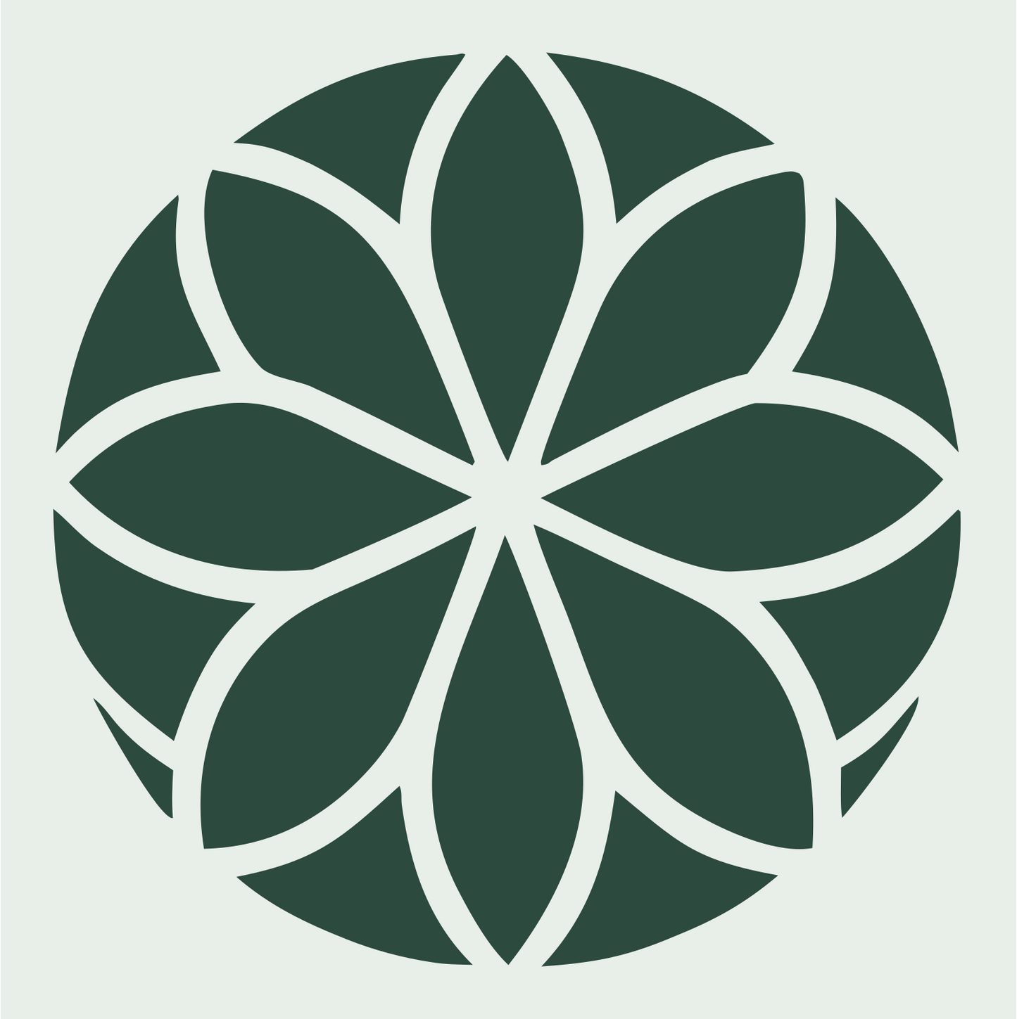 Floral Petal Golf Ball Logo #e8efe9/#2d4a3e