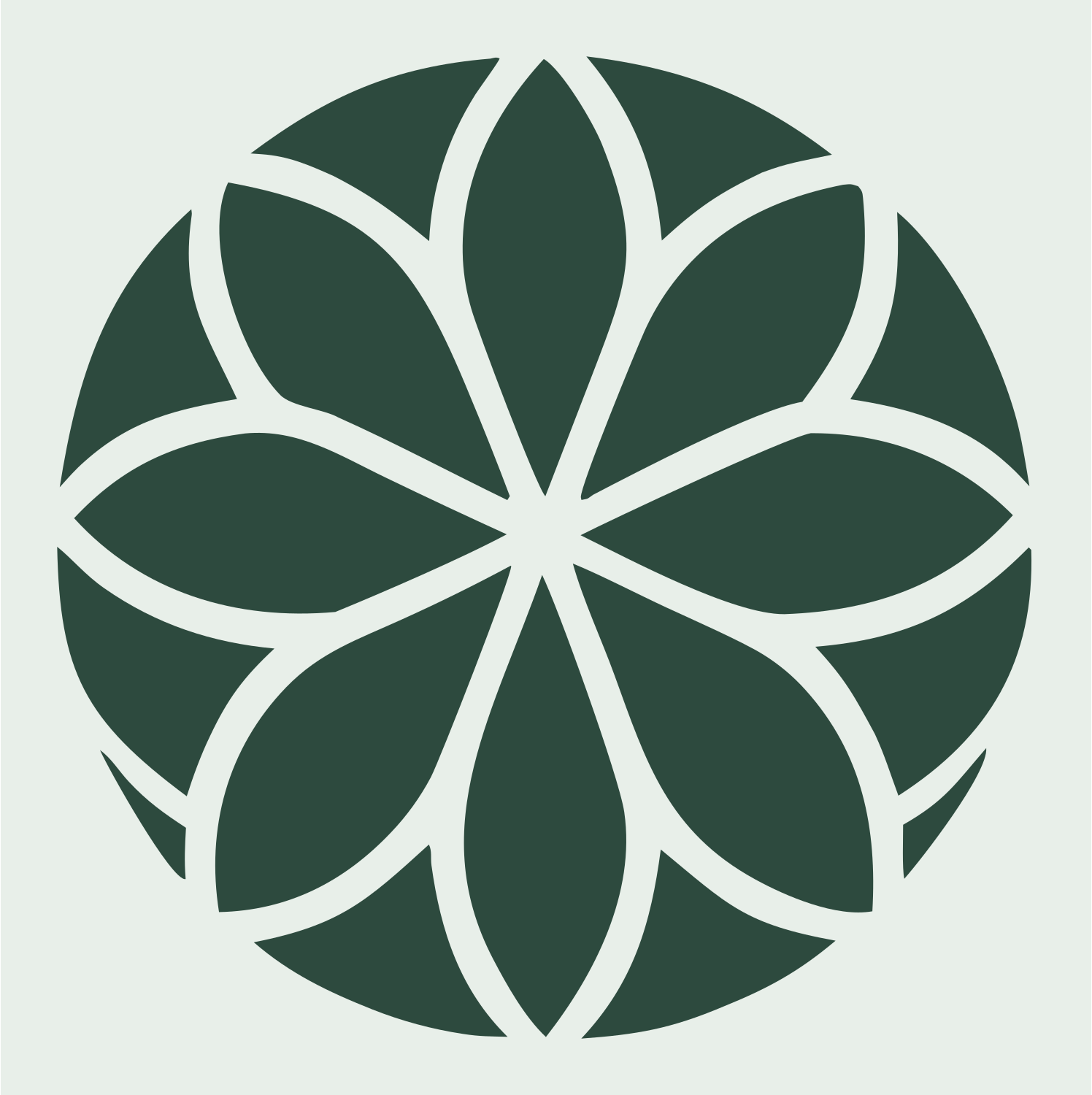 Floral Petal Golf Ball Logo #e8efe9/#2d4a3e