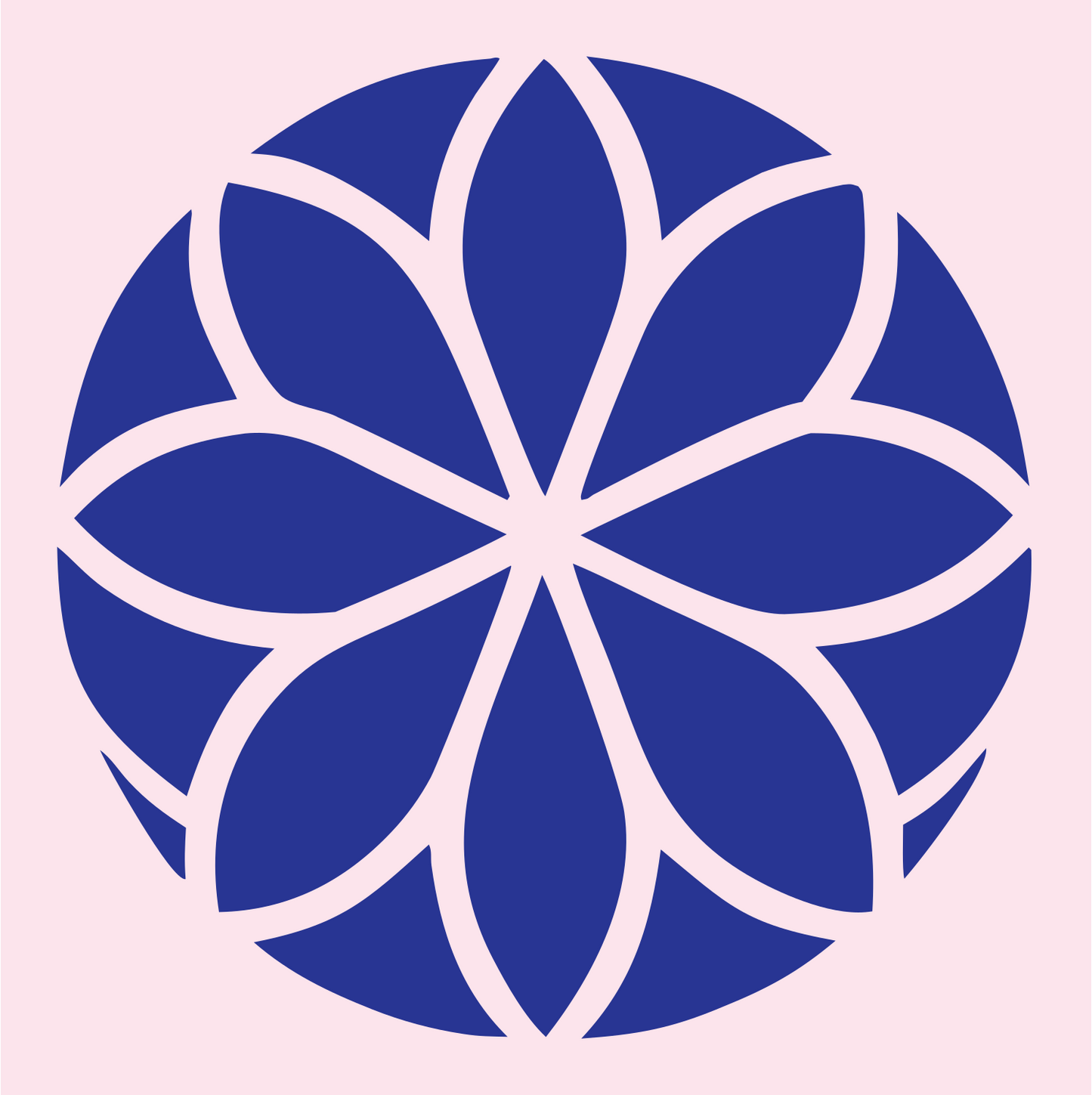 Floral Petal Golf Ball Logo #fce4ec/#283593