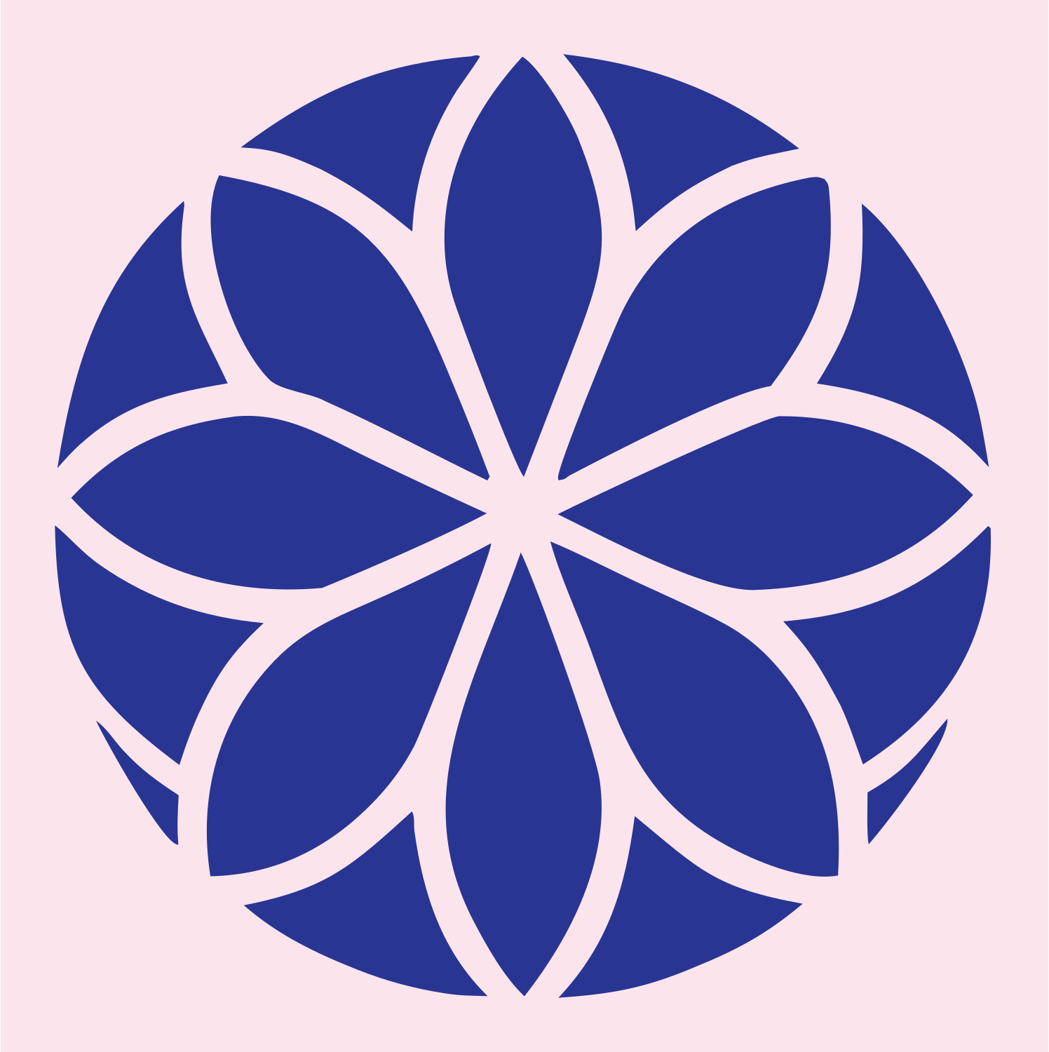 Floral Petal Golf Ball Logo #fce4ec/#283593