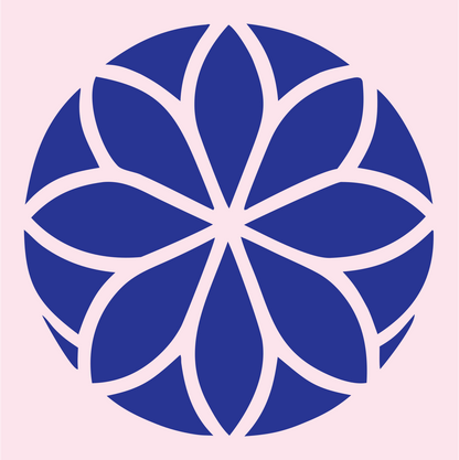 Floral Petal Golf Ball Logo #fce4ec/#283593