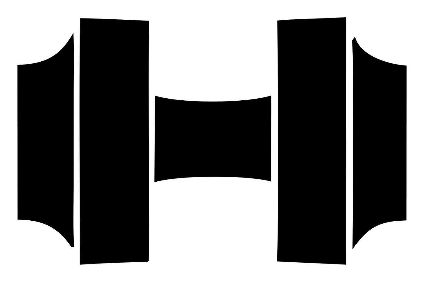 Barbell Weights Silhouette Logo #ffffff/#000000