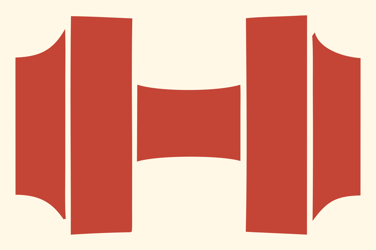 Barbell Weights Silhouette Logo #fff8e7/#c44536