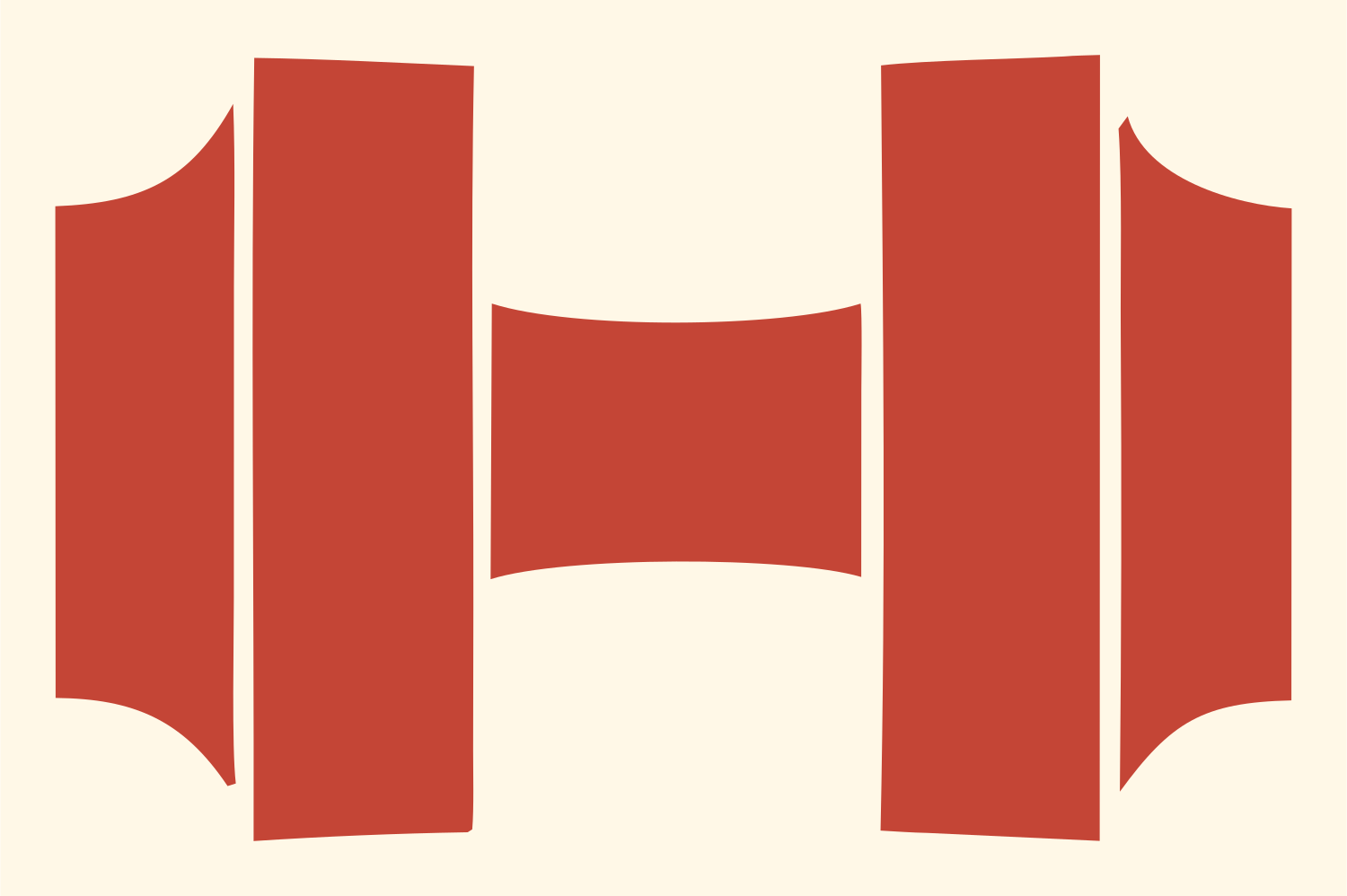 Barbell Weights Silhouette Logo #fff8e7/#c44536