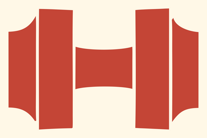 Barbell Weights Silhouette Logo #fff8e7/#c44536