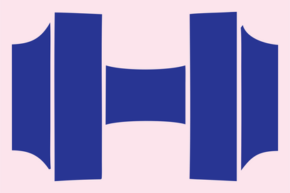 Barbell Weights Silhouette Logo #fce4ec/#283593