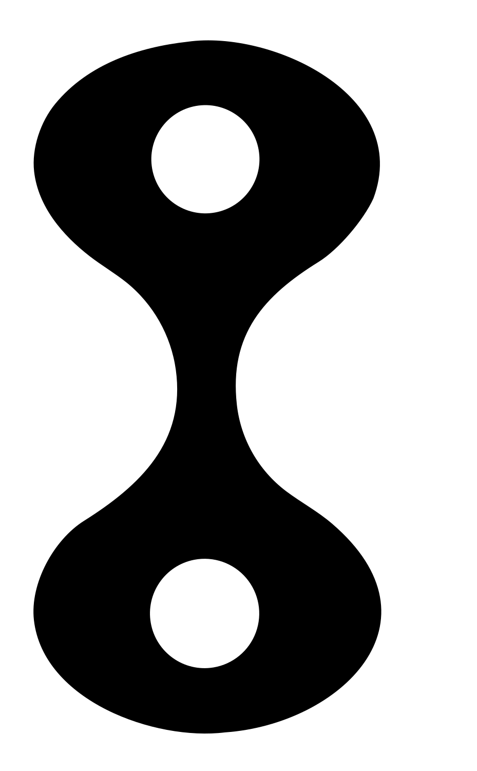 Hourglass Dumbbell Shape Logo #ffffff/#000000