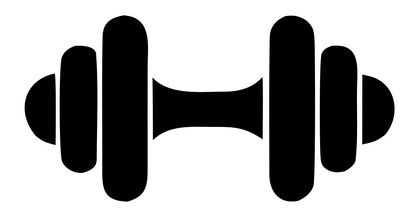Dumbbell Weight Plates Logo #ffffff/#000000