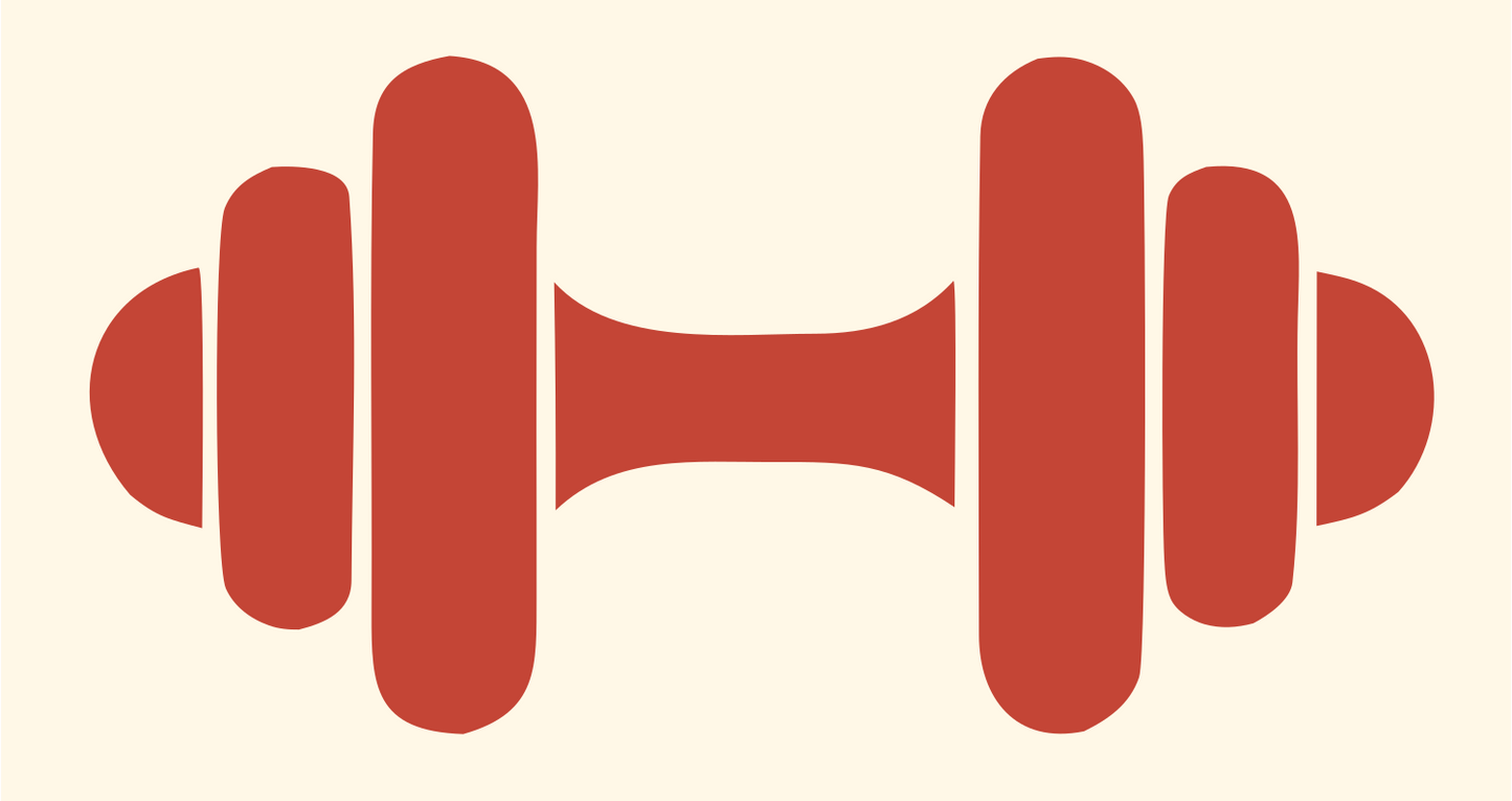 Dumbbell Weight Plates Logo #fff8e7/#c44536