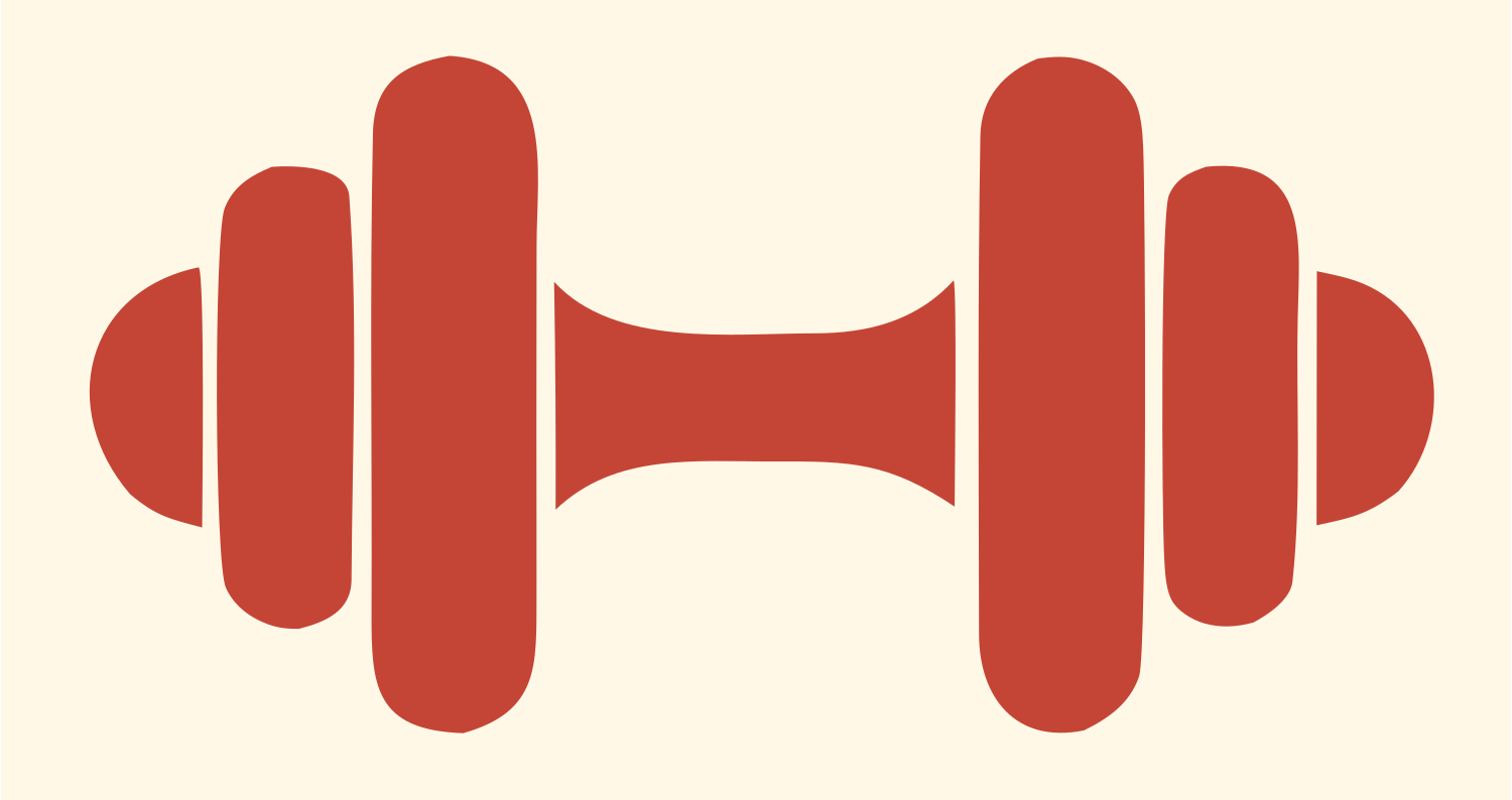 Dumbbell Weight Plates Logo #fff8e7/#c44536