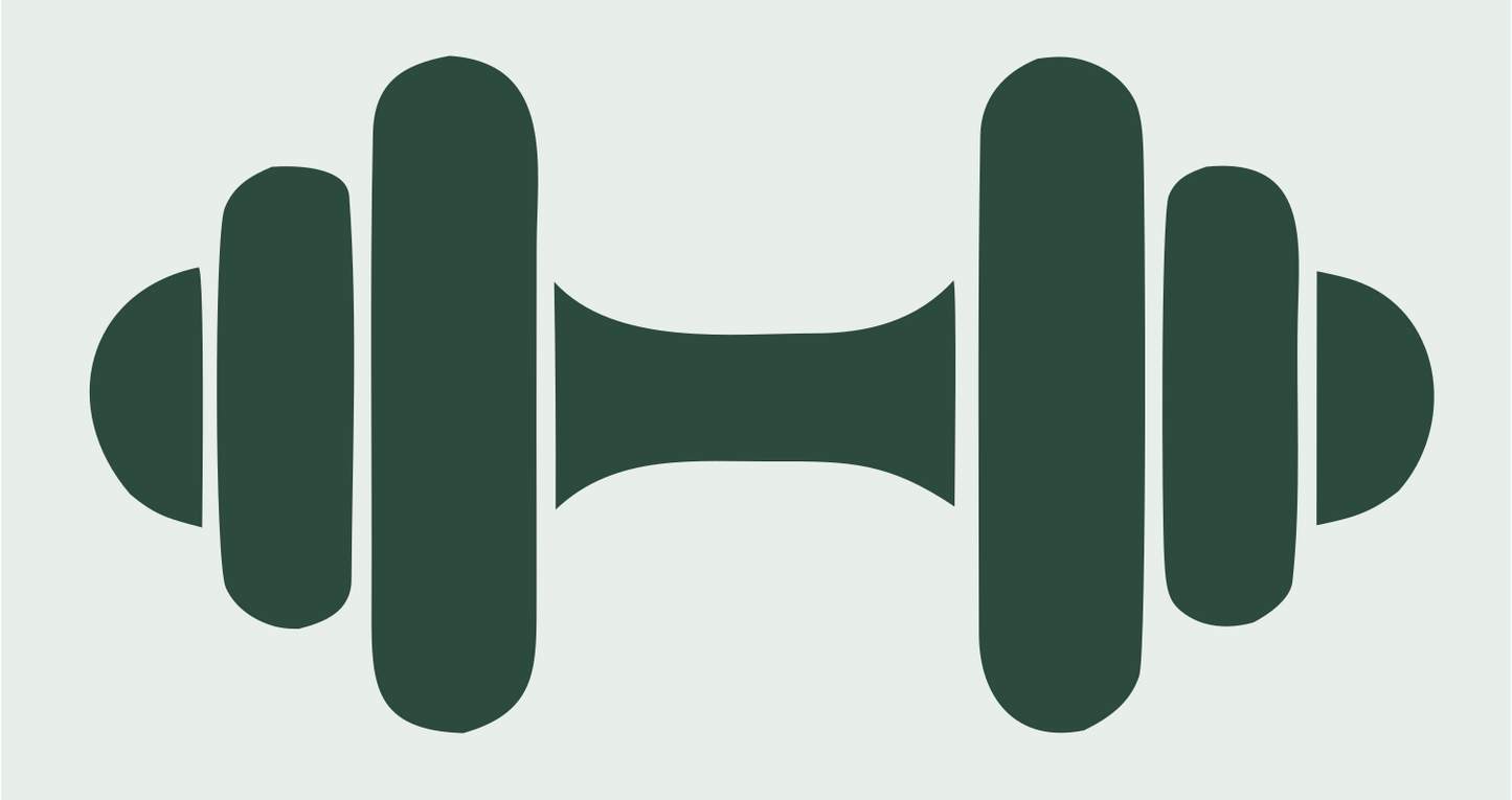Dumbbell Weight Plates Logo #e8efe9/#2d4a3e