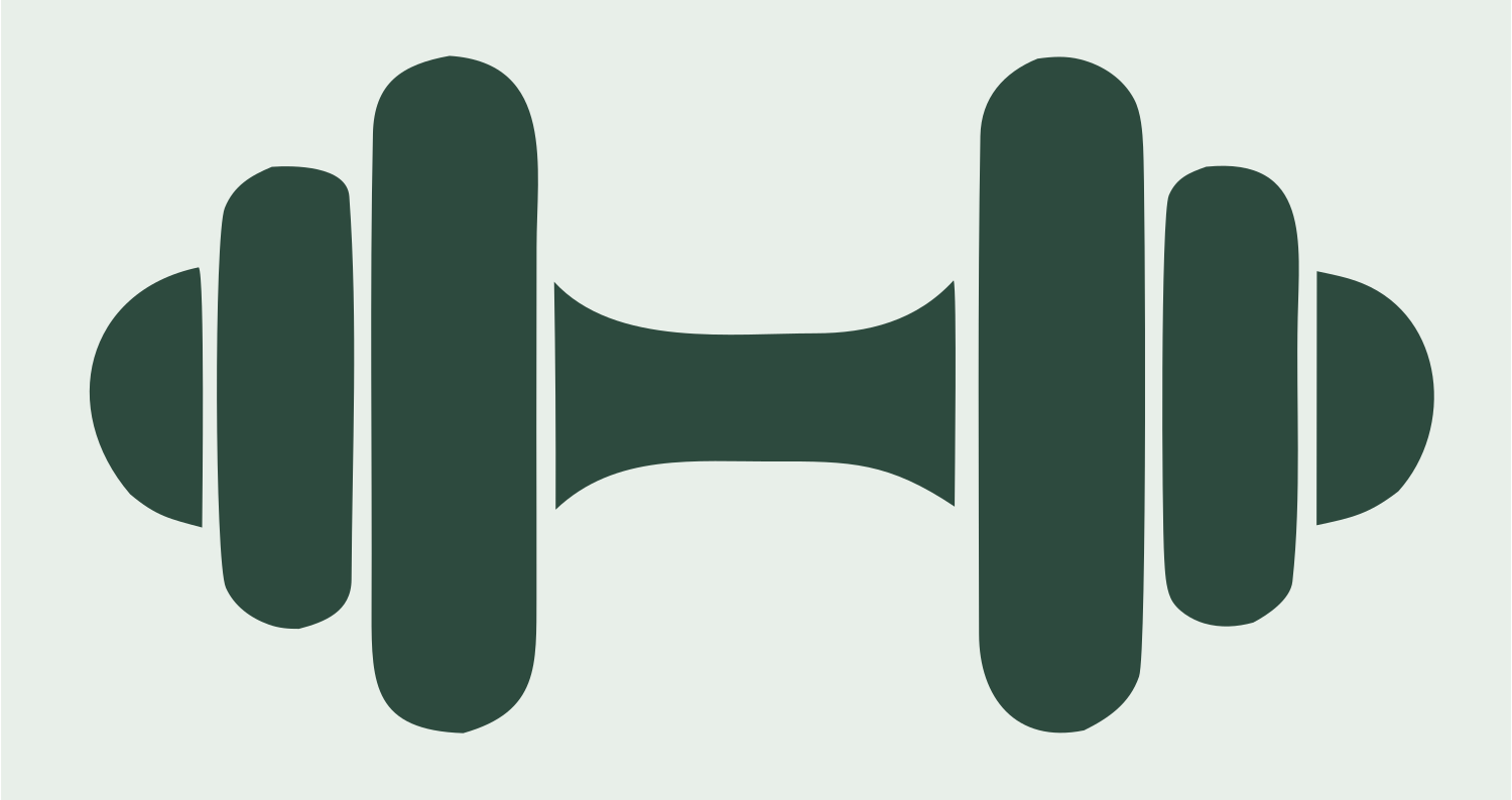 Dumbbell Weight Plates Logo #e8efe9/#2d4a3e