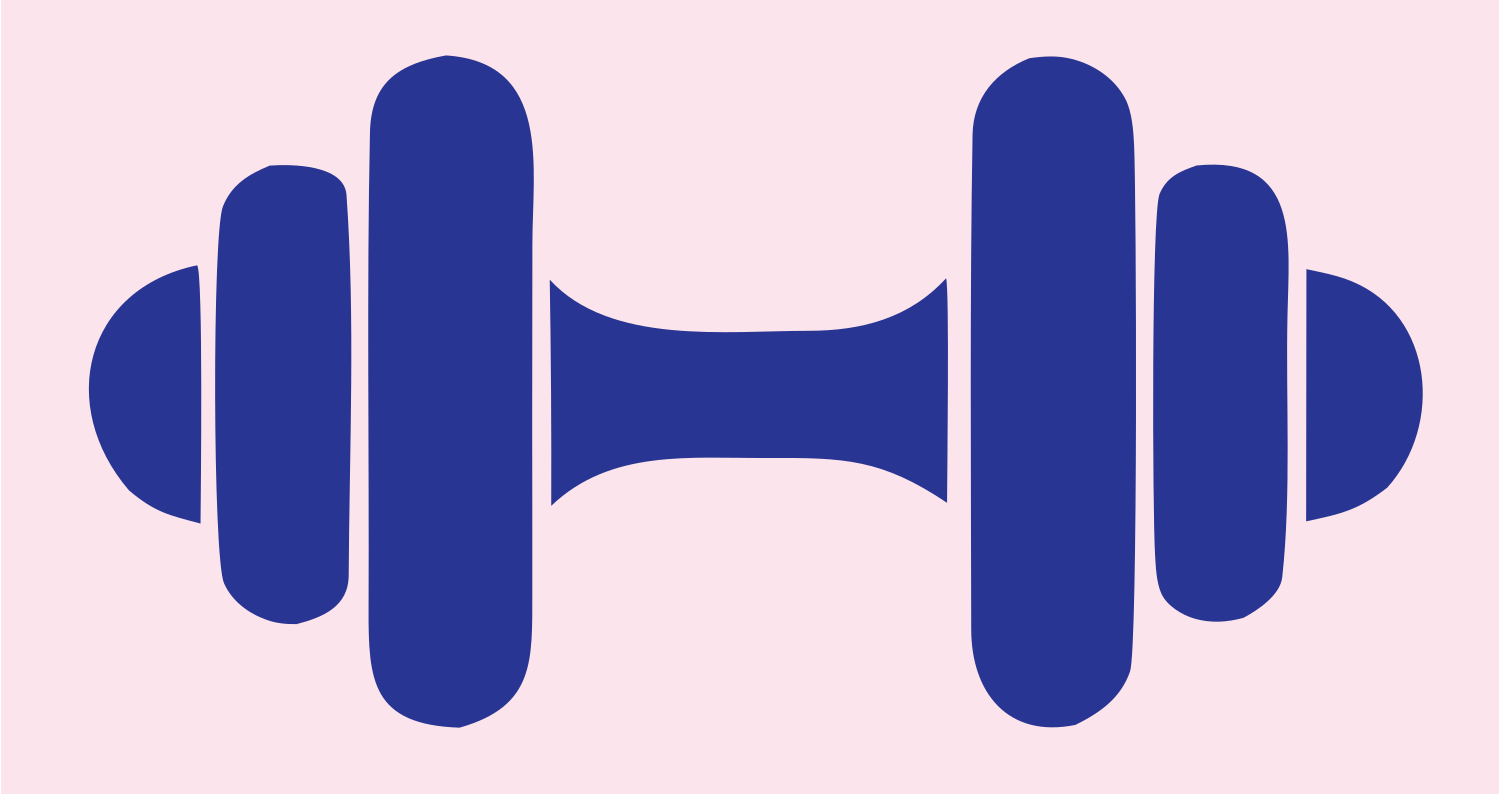 Dumbbell Weight Plates Logo #fce4ec/#283593