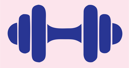 Dumbbell Weight Plates Logo #fce4ec/#283593
