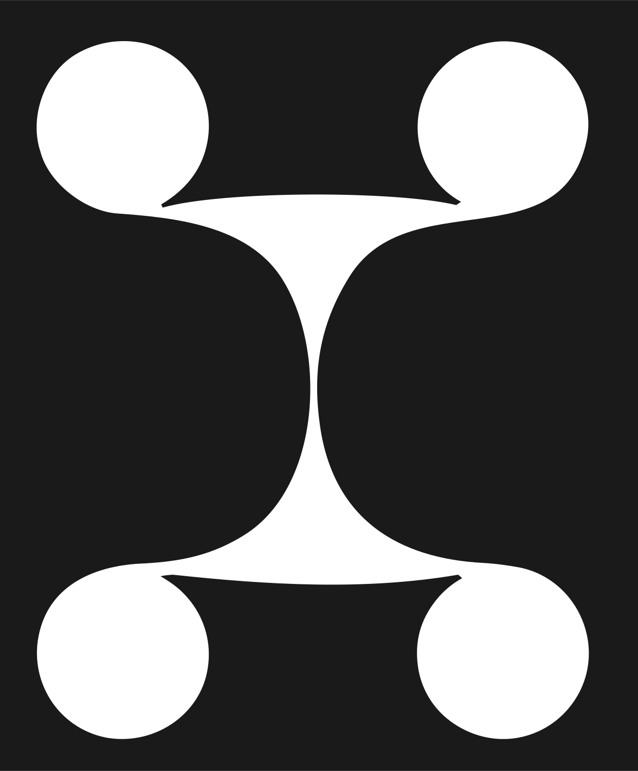 Four Node Dumbbell Logo #1a1a1a/#ffffff