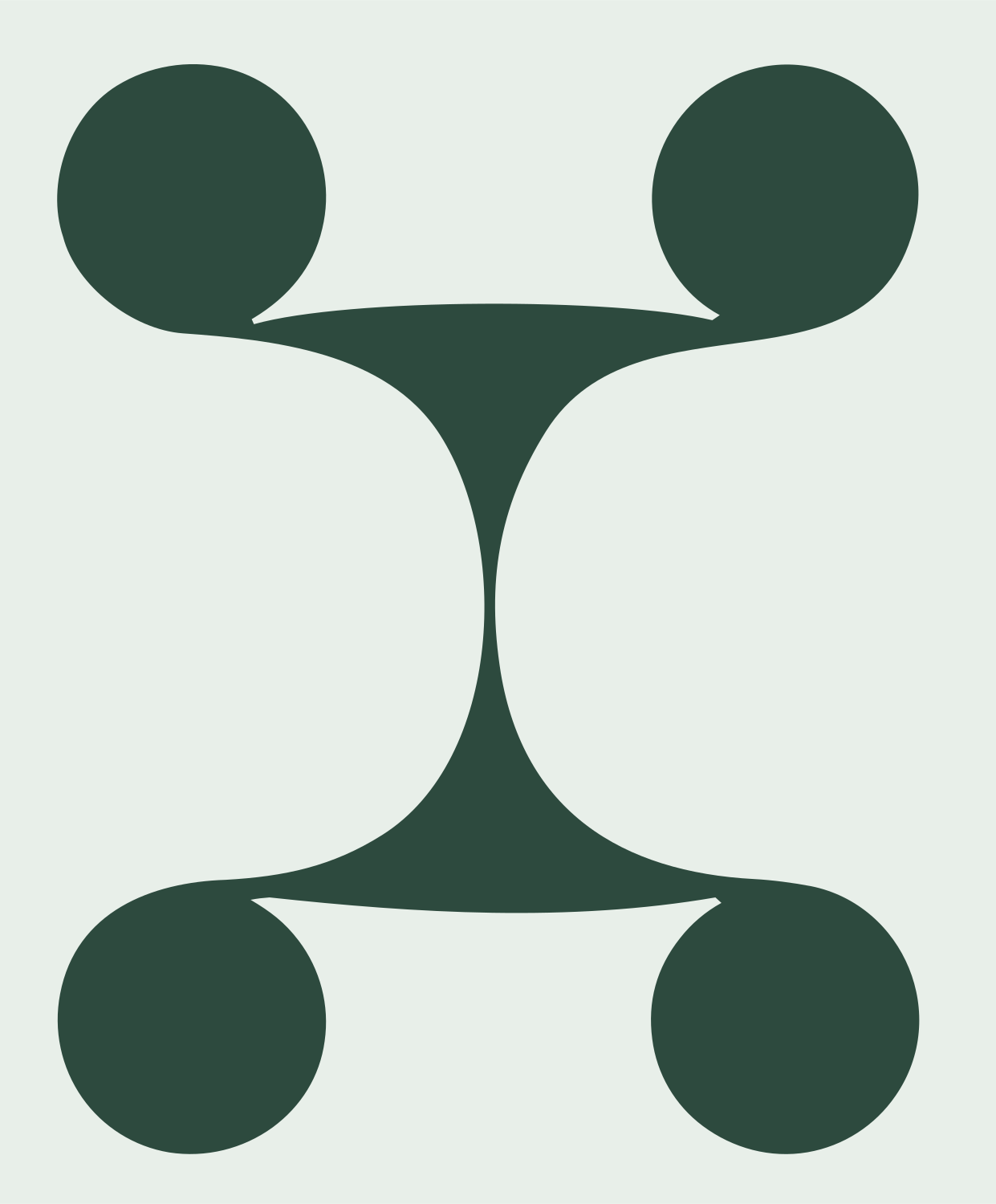 Four Node Dumbbell Logo #e8efe9/#2d4a3e