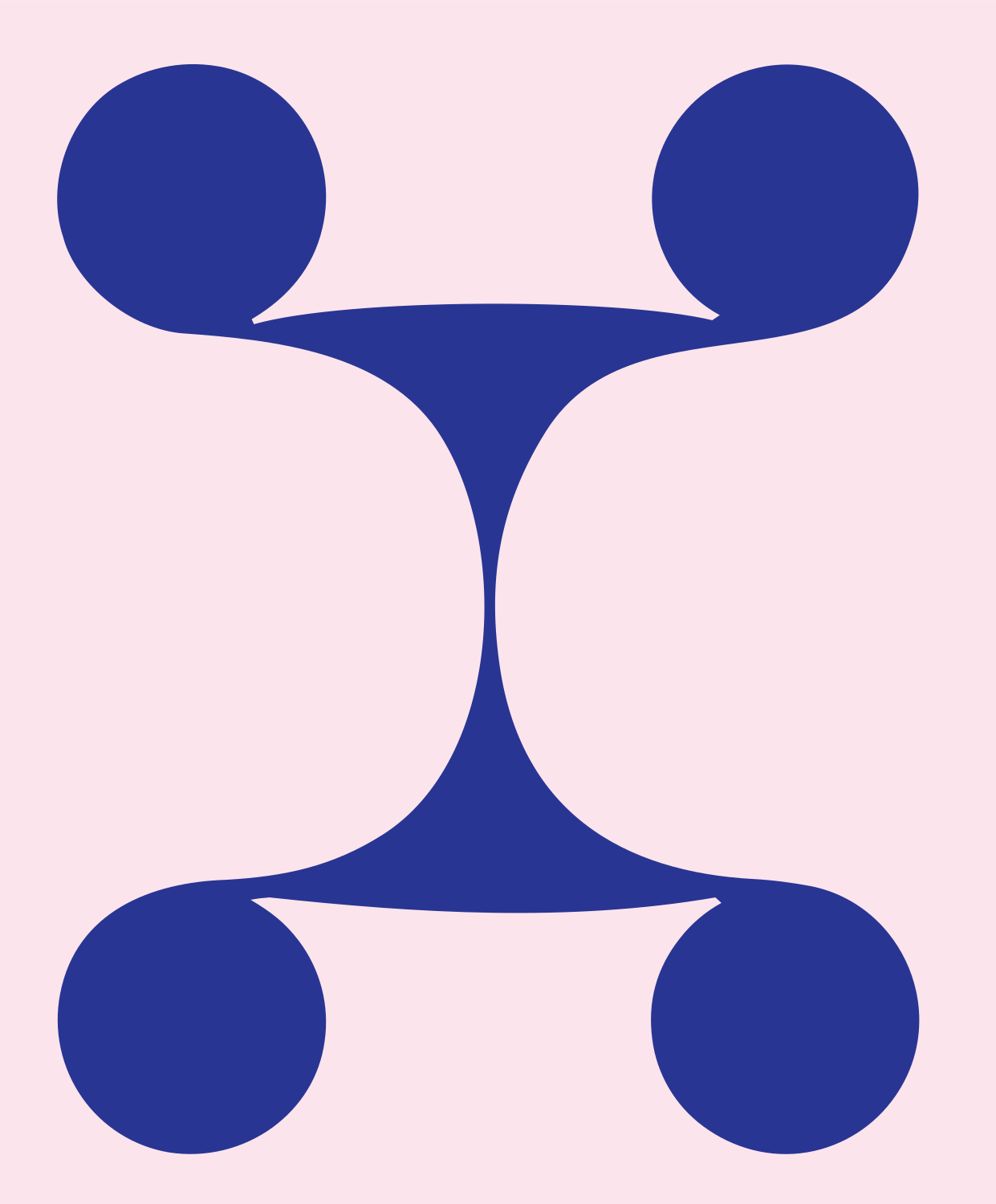 Four Node Dumbbell Logo #fce4ec/#283593