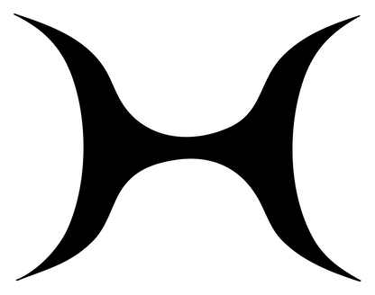 Concave Hourglass Dumbbell Logo #ffffff/#000000