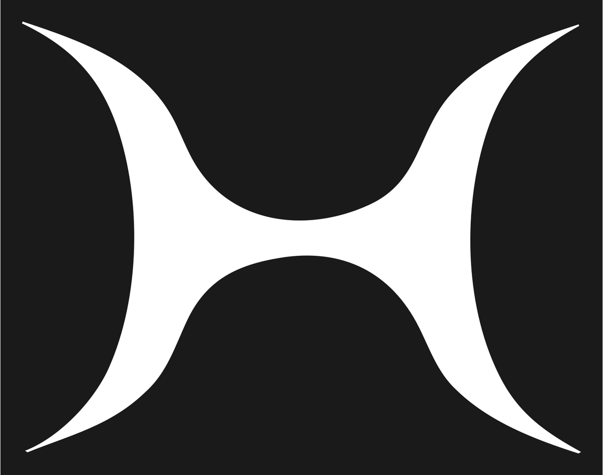 Concave Hourglass Dumbbell Logo #1a1a1a/#ffffff