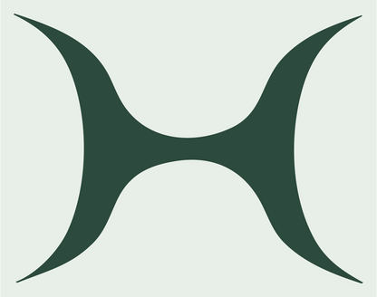 Concave Hourglass Dumbbell Logo #e8efe9/#2d4a3e