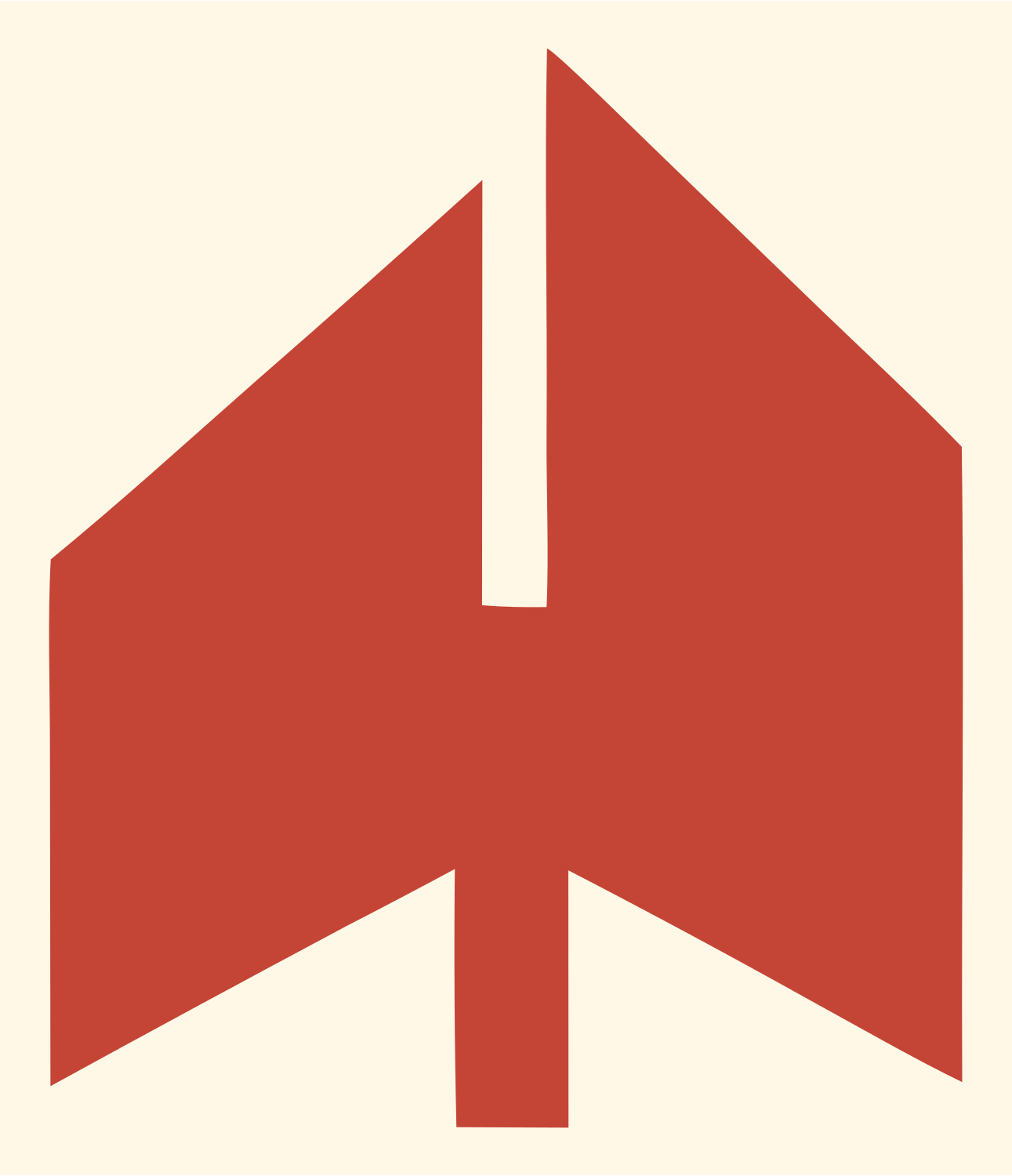 Geometric Sailboat Logo Set #fff8e7/#c44536