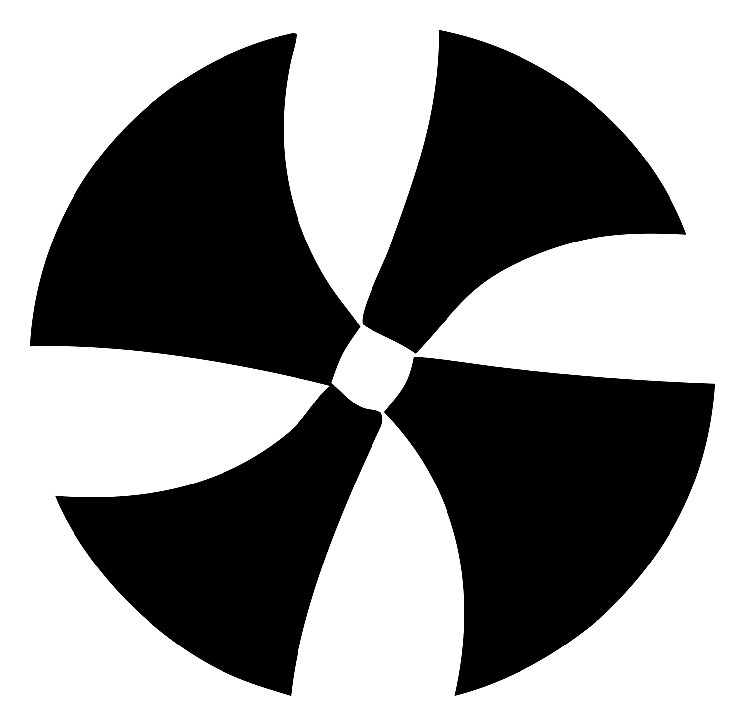 Spinning Rotor Blade Logo #ffffff/#000000