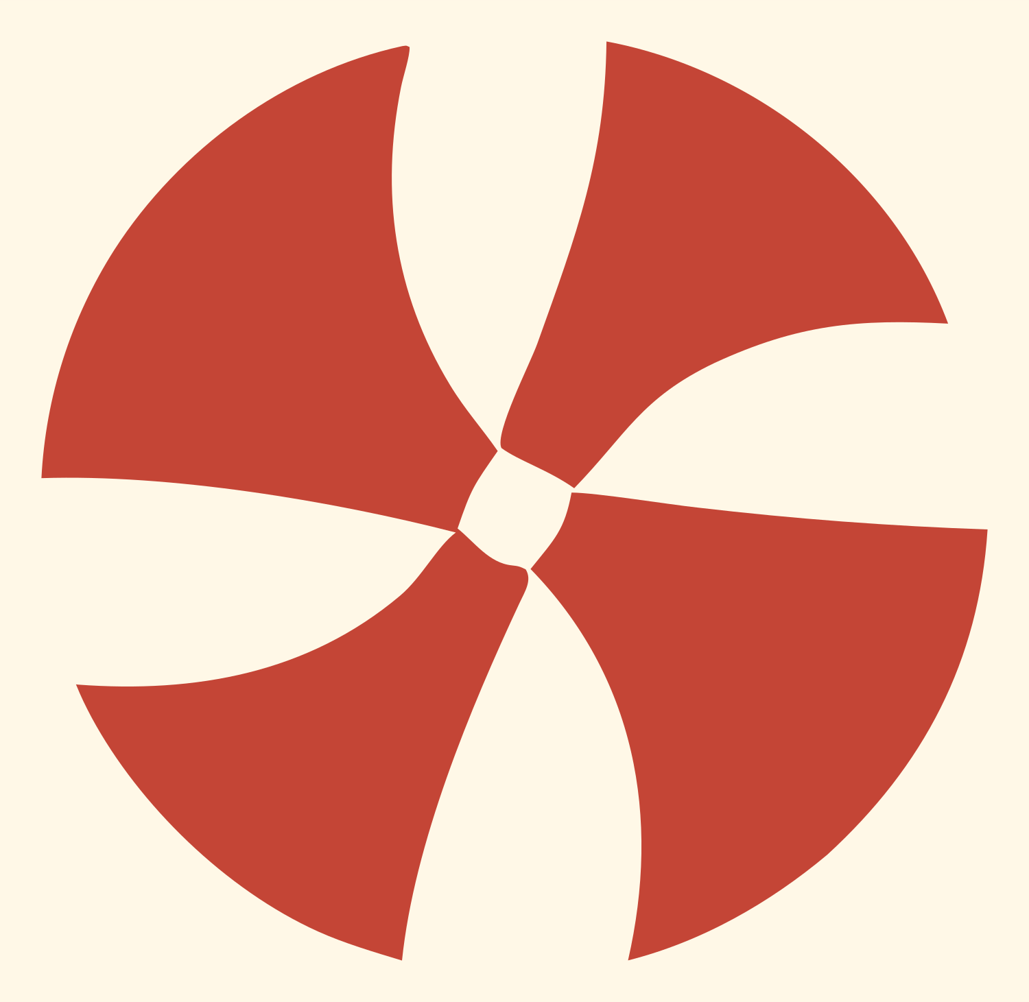 Spinning Rotor Blade Logo #fff8e7/#c44536