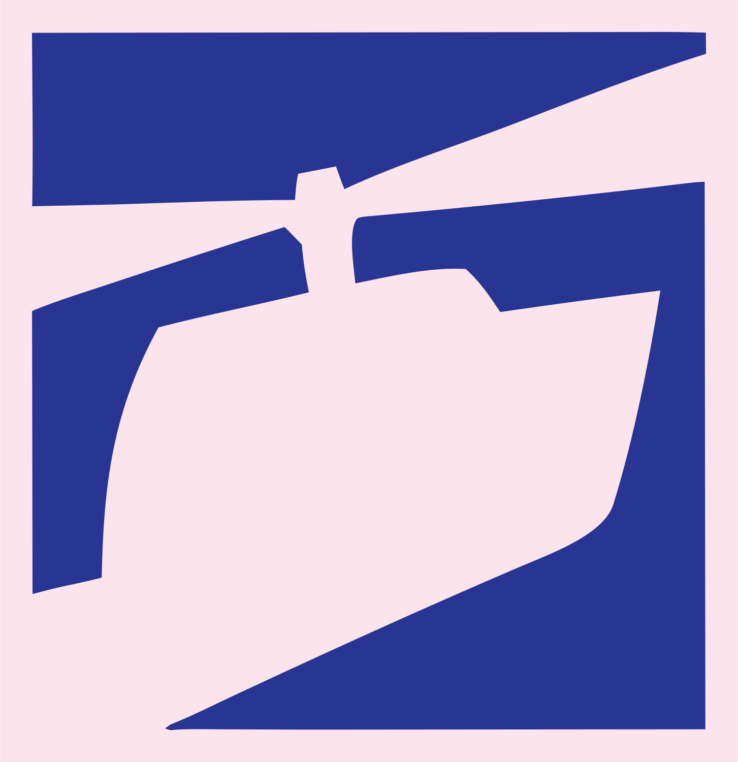 Helicopter Negative Space Logo #fce4ec/#283593