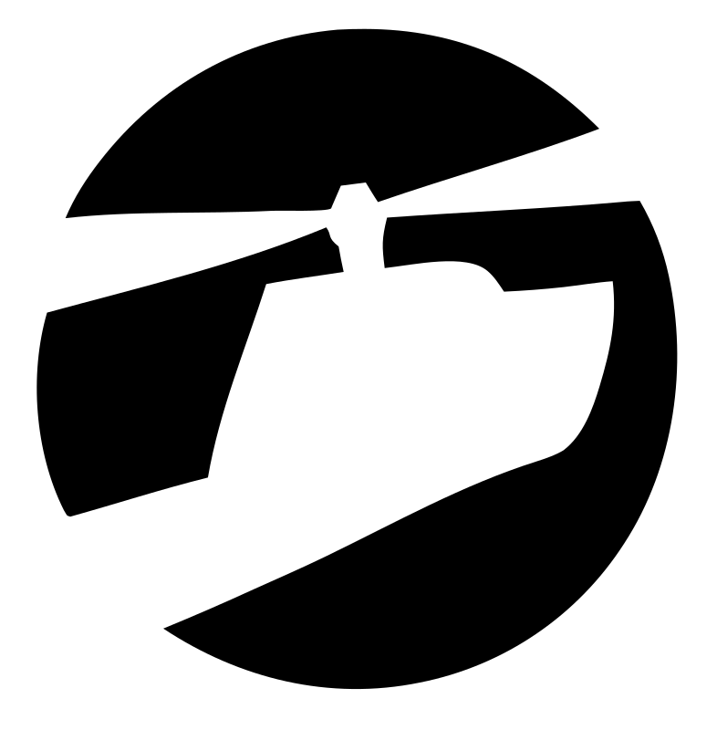 Helicopter Silhouette Badge Logo