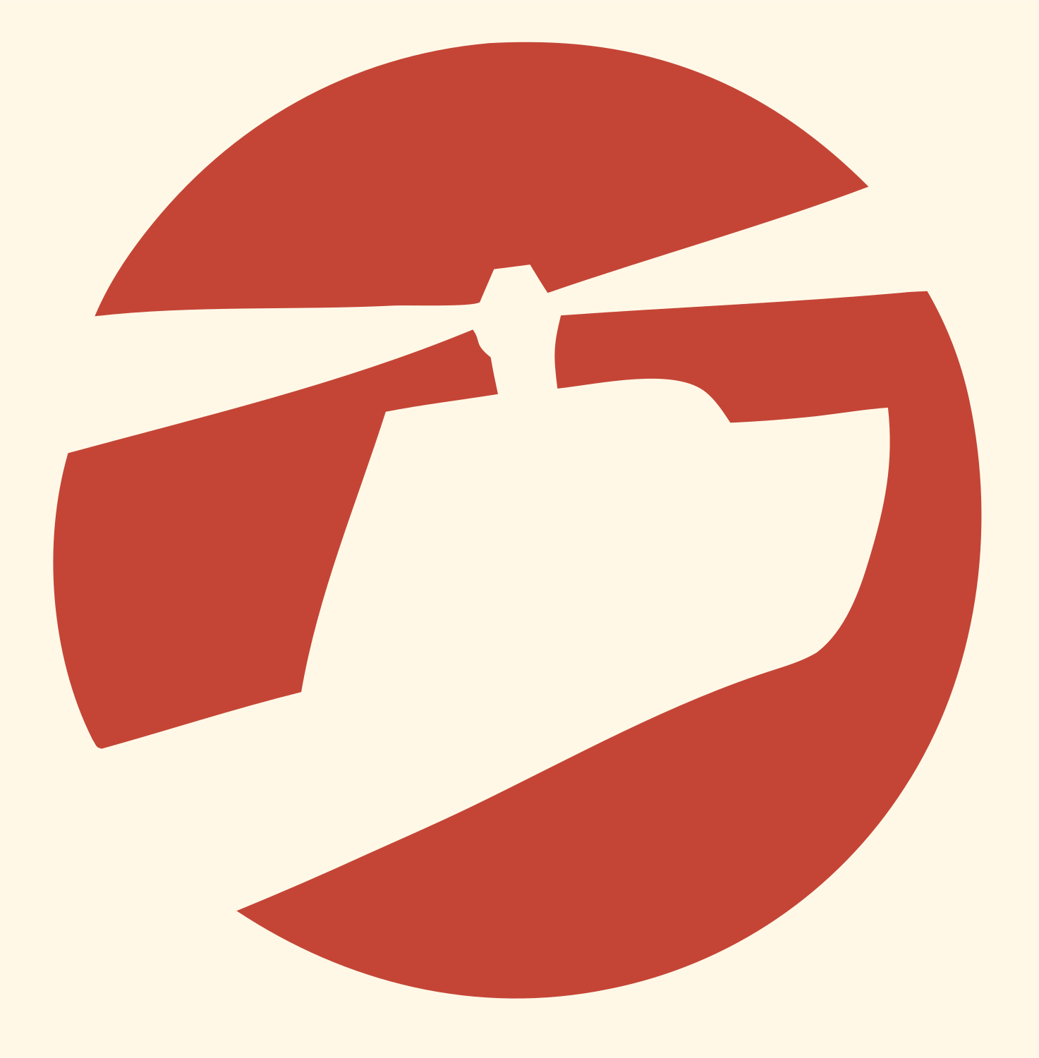 Helicopter Silhouette Badge Logo #fff8e7/#c44536