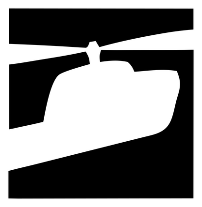 Helicopter Cockpit Closeup Logo #ffffff/#000000