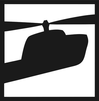 Helicopter Cockpit Closeup Logo #1a1a1a/#ffffff