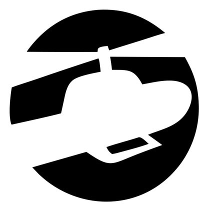Helicopter Circle Cutout Logo