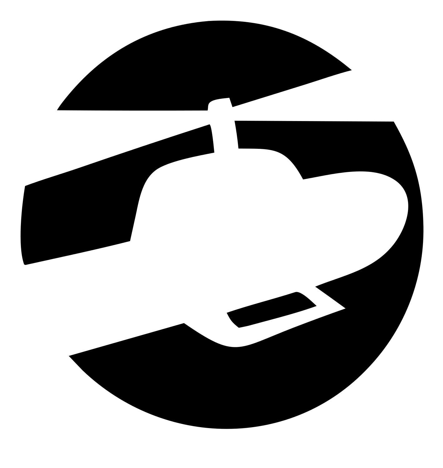 Helicopter Circle Cutout Logo #ffffff/#000000
