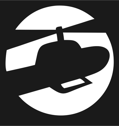 Helicopter Circle Cutout Logo #1a1a1a/#ffffff