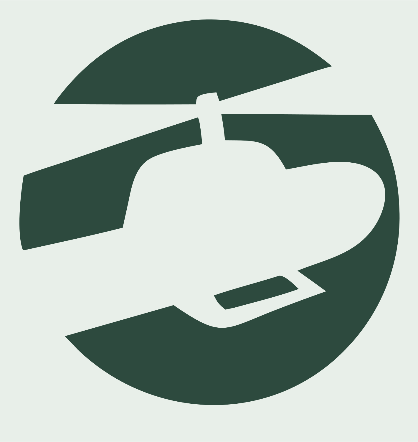 Helicopter Circle Cutout Logo #e8efe9/#2d4a3e