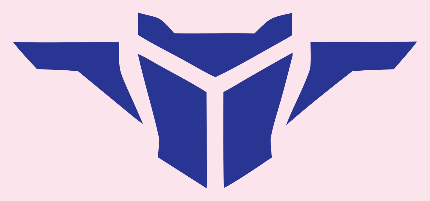 Winged Visor Helmet Logo #fce4ec/#283593