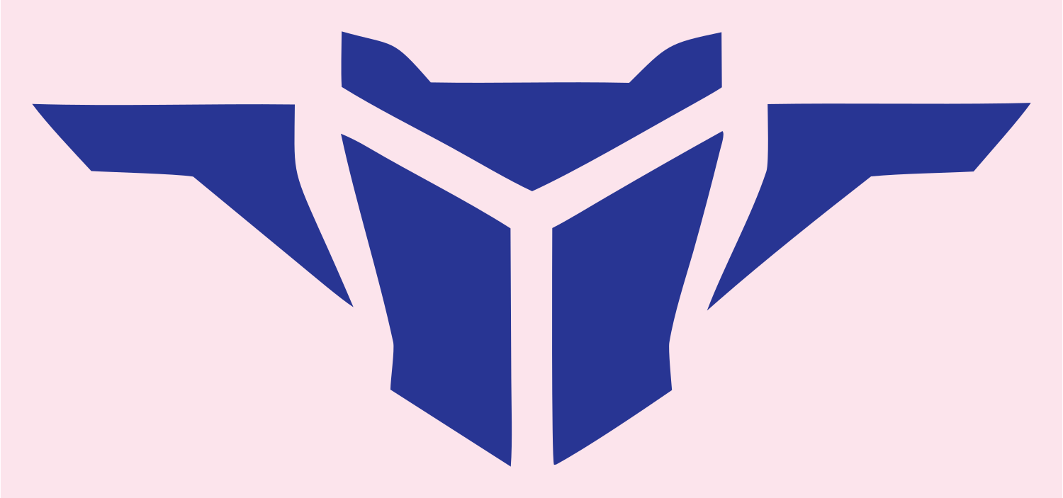 Winged Visor Helmet Logo #fce4ec/#283593