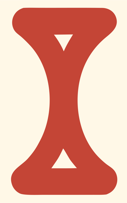 Hourglass Silhouette Profile Logo #fff8e7/#c44536