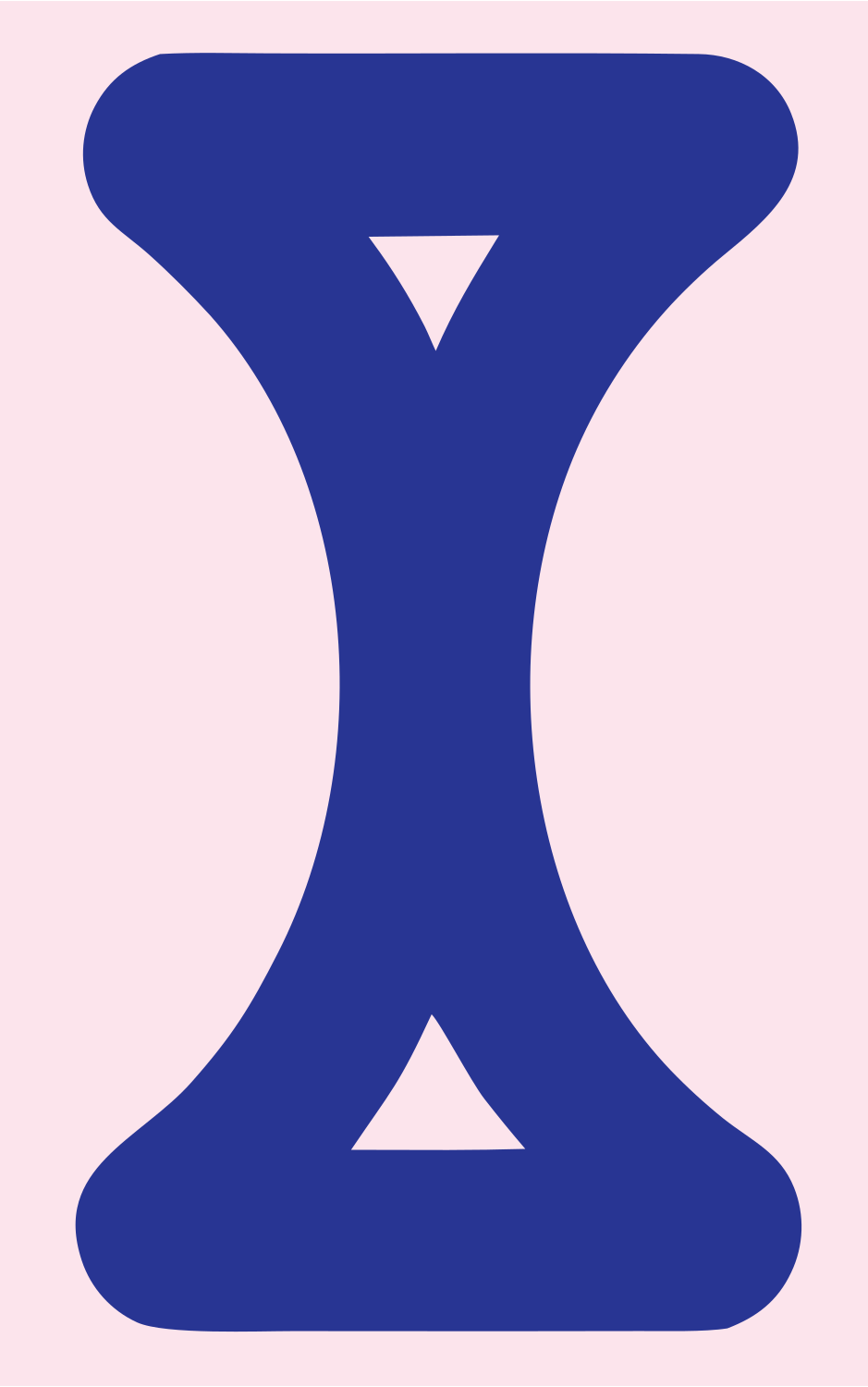 Hourglass Silhouette Profile Logo #fce4ec/#283593