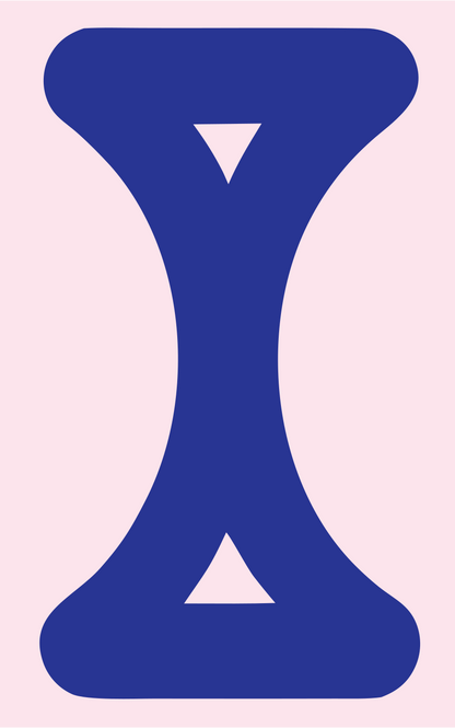 Hourglass Silhouette Profile Logo #fce4ec/#283593